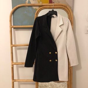 PRETTY LITTLE THING Black and White Blazer Dress